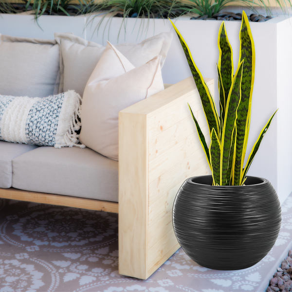Round Black Plant Pot, Indoor Outdoor Home, Office, Patio, Front Porch, Backyard Decor, 18" Succulent Planter