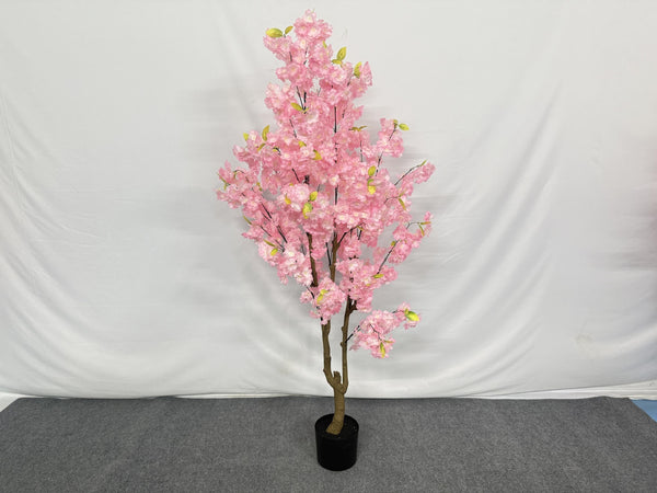 5 ft Tall Faux Pink Sichuan Cherry Blossom, Nearly Natural Large Artificial Tree, Indoor Decor for Living Room, Office, Patio