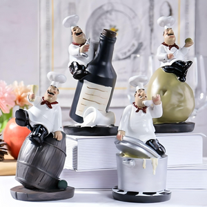 4 Piece Kitchen Chef Figurines Set, Restaurant Decor, Bakery Decor by Accent Collection