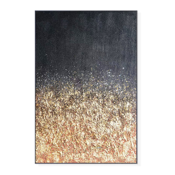 Black Brown Abstract Canvas Wall Art, 47" Living Room Hotel Wall Decor