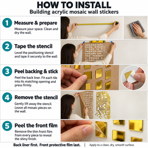 Gold DIY 3D Acrylic HOME Wall Stickers and Decals