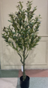 Large Nearly Natural Artificial Olive Tree with Black Olives, 47" Fake Plant for Patio, Front Porch, Living Room, Indoor Outdoor Ornament, Home Decor-Sona Casa