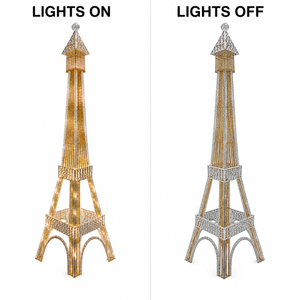 63" Eiffel Tower LED Floor Lamp Gold Frame White Light Modern Parisian Home Decor Lighting-Sona Casa