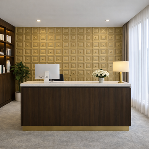 3D PVC Wall Panel, Gold, 4 Block by Sona Casa