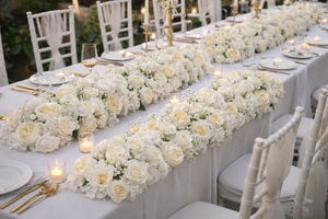 4 Feet White flowers runner for wedding event decoration - Accent Collection