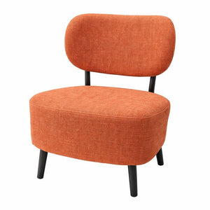 2 Pcs Set of Comfortable Orange Fabric Accent Chairs for Lounge, Home, Office, Hotel Decor by Sona Casa