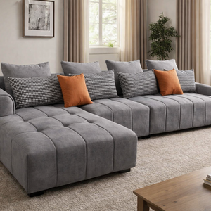 Sofa with long side gray by Sona Casa