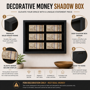 3D Wall Art Panel Featuring Fake Canadian Currency Design in Metallic Finish for Modern Home Décor 30x40cm - Accent Collection