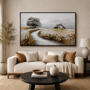 Textured Handmade Abstract Wall Art Panel in Neutral Tones, 70x140 cm, Premium Modern Home Decor