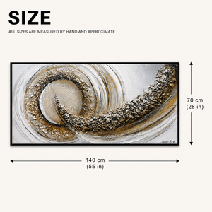 Textured Handmade Abstract Wall Art Panel in Neutral Tones, 70x140 cm, Premium Modern Home Decor Accent