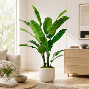 2.1 Meter Split Traveler Artificial Birds of Paradise Plant with 17 Lush Green Leaves