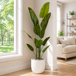 2.2 Meter Birds of Paradise Artificial Plant with Lush Green Leaves for Elegant Indoor Home Decor