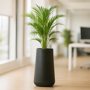 Tall Black Indoor Decorative Planter, 27" Modern Minimalist Self Watering Pot, Home, Front Porch, Patio, Backyard & Garden Décor-Sona Casa