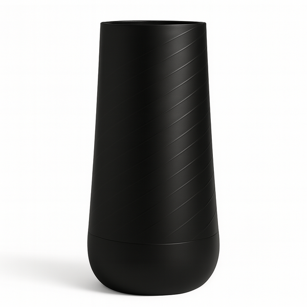 Contemporary Decorative Self Watering Pot, Modern Tall Black Indoor Planter, 33 in Home, Office, Garden Decoration, Gift-Sona Casa