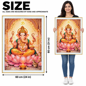 Ganesh God Crystal Wall Art - 60x80 cm framed