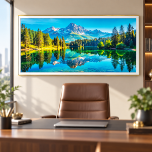 Banff Landscape Crystal Wall Art - Framed 70x140 cm