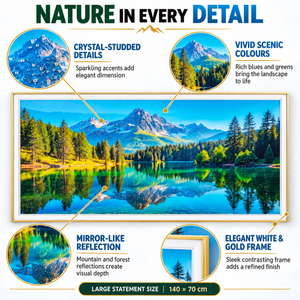 Banff Landscape Crystal Wall Art - Framed 70x140 cm
