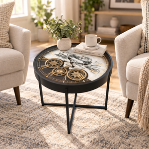 Round Coffee table with clock - Accent Collection