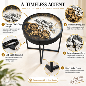 Round Coffee table with clock - Accent Collection