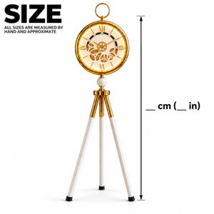 White LED Tripod Floor Clock – size-guide template with dimensions missing