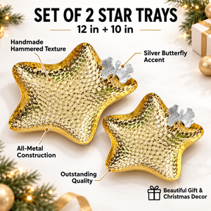 Matte Black Star-Shaped Metal Trays