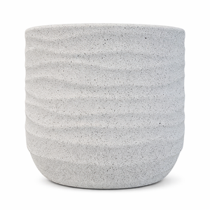 Speckled White Contemporary Planter, 33cm Indoor & Outdoor Pot Weather Resistant Garden Patio Home Decor by Sona Casa