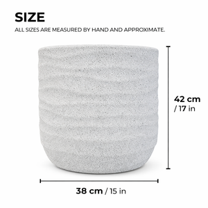White Pot for Plants 42 CM, Planter Indoor Outdoor Ornament Home Garden Porch Living Room Decor by Sona Casa