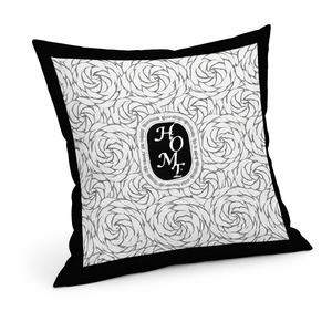Modern Minimalist Square Cushion Cover, 17 x 17 Inch Contemporary Black & White Decorative Pillowcase for Living Room Bedroom by Sona Casa