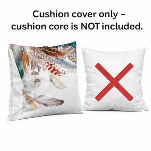 Modern Minimalist Feather Design Square Cushion Cover, 17 x 17 Inch Farmhouse Bohemian Decorative Pillowcase for Living Room Bedroom by Sona Casa