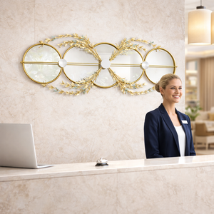 Large Decorative Butterfly Gold Metal Wall Mirror, Decorative Wall Art Home Office Living Room Entryway Decor by Sona Casa