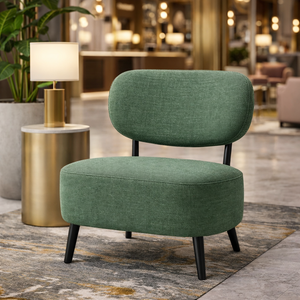Comfortable Green Fabric Accent Chair for Lounge, Home, Office, Hotel Decor by Sona Casa