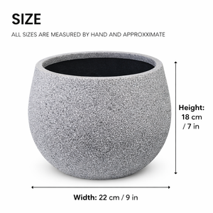 Dark Gray Round Pot for Plants, Planters Indoor Outdoor, Living Room, Garden, Patio Decor by Sona Casa