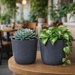 2 Gray Planter Pots by Sona Casa