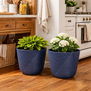 2 blue planter pot sets by Sona Casa