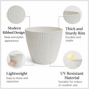 2 White planter pots by Sona Casa