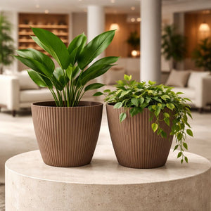 2 Brown Planter Pots by Sona Casa