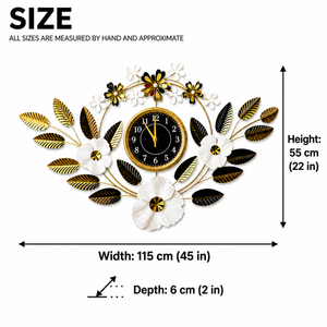 Large Gold Metal Wall Clock with V-Shaped Design, Modern Minimalist Decorative Timepiece for Living Room or Office