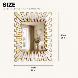 Large Gold Wall Mirror with Sleek Metallic Finish for Elegant Home Decor, 71x91cm by Sona Casa