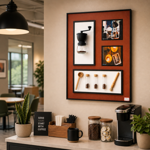 3D Coffee Wall Art Panel in Brown Finish for Kitchen or Café Décor, 60x80cm