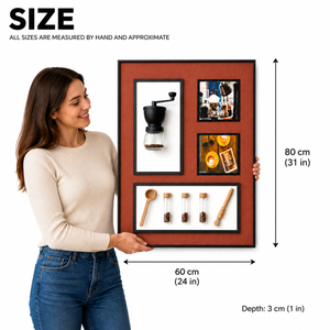 3D Coffee Wall Art Panel in Brown Finish for Kitchen or Café Décor, 60x80cm