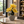 Tall Brown Ceramic Vase with Yellow Artificial Floral Arrangement, Modern Rustic Home Decor, 17x42cm
