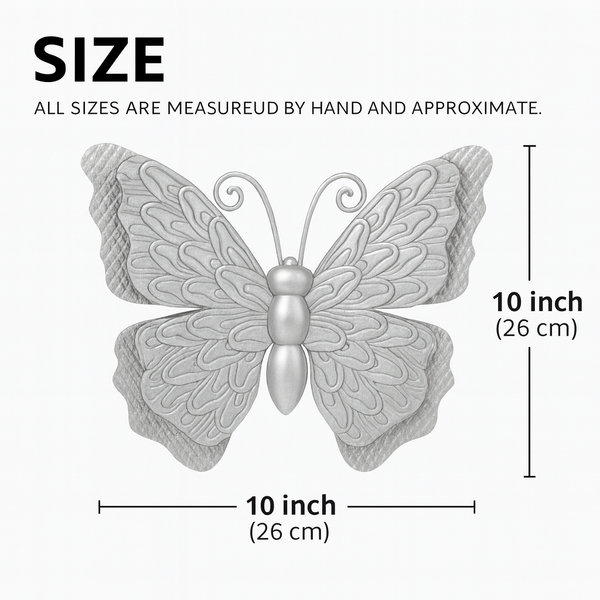 4 Piece Silver Butterfly Wall Decor Set, 3D Wall Sculpture & Mirrored Accents, Modern Glam Home Decor for Bedroom, Living Room, Nursery-Sona Casa