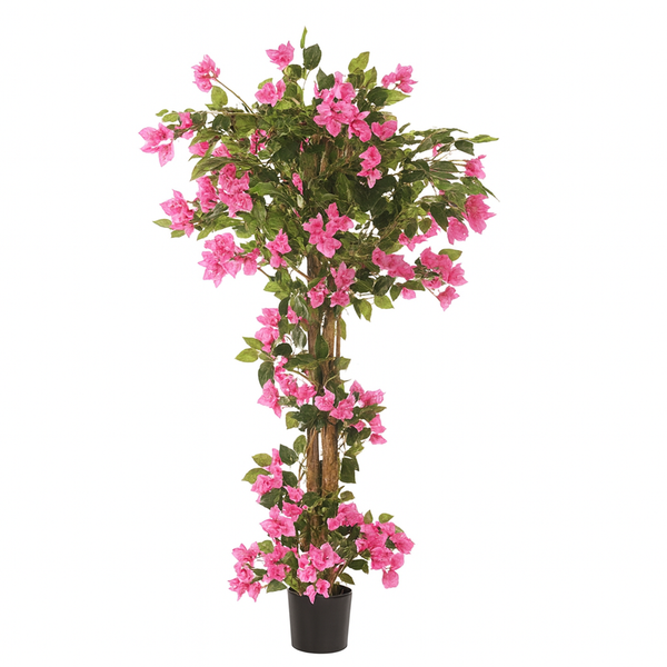 Artificial Bougainvillea Tree 4ft Pink Faux Bougainvillea Plant with Stable Base for Home & Office Decor, Housewarming Gift-Sona Casa