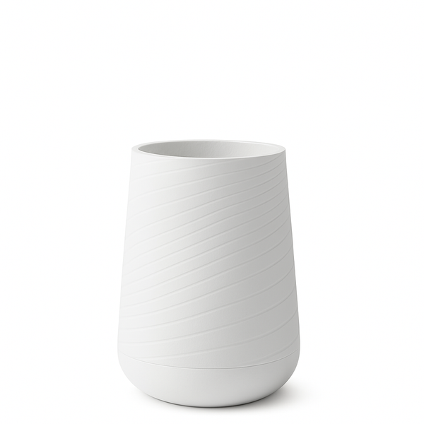 Modern Tall White Indoor Self Watering Decorative Planter, 19 in Contemporary Flower Pot Home, Office Decoration, Gift-Sona Casa
