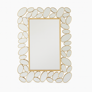 Decorative Wall Mirror with Gold Frame, Lightweight, High Quality Glass, Vertical & Horizontal Mount, Gift-Sona Casa