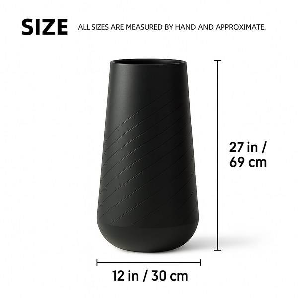 Set of 2 Tall White Indoor Self Watering Decorative Planters, 27 Inch Tall Black Planter with Riser Pot, Drain Hole-Sona Casa