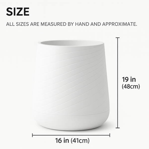 Modern Tall White Indoor Self Watering Decorative Planter, 19 in Contemporary Flower Pot Home, Office Decoration, Gift-Sona Casa