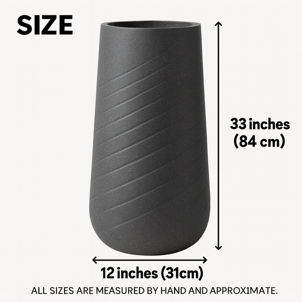 Modern Tall Black Indoor Self Watering Decorative Plant Pot, 33 in Contemporary Flower Pot Home, Office, Garden Decoration, Gift-Sona Casa