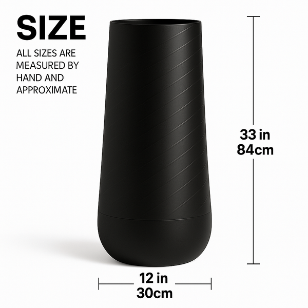 Contemporary Decorative Self Watering Pot, Modern Tall Black Indoor Planter, 33 in Home, Office, Garden Decoration, Gift-Sona Casa
