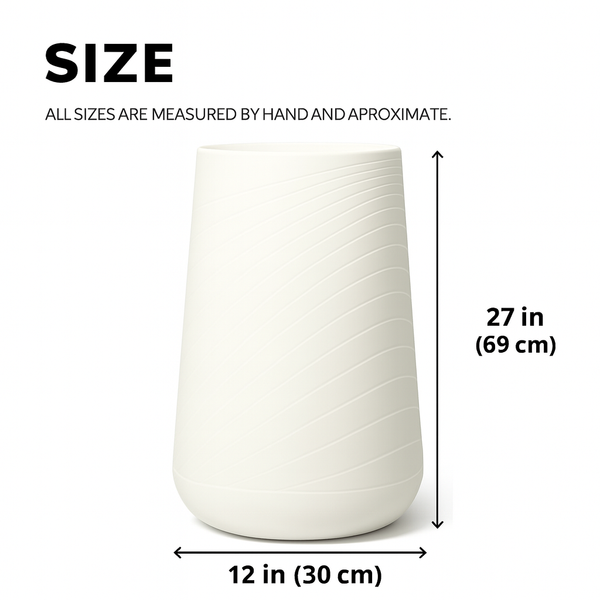 Set of 2 Tall White Indoor Self Watering Decorative Planter, 27" Modern Minimalist Flower Pot Home, Front Porch, Patio, Backyard & Garden Decor-Sona Casa